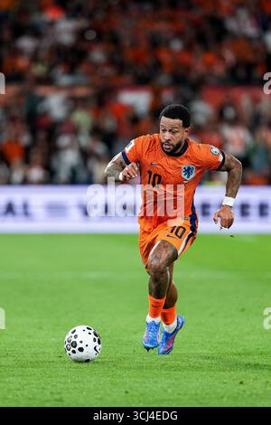 Rotterdam, pays-Bas. 04th Sep, 2025. Rotterdam - Memphis Depay des pays-Bas lors de la ronde européenne des qualifications Journée 5 2025/2026. Le match se déroule entre les pays-Bas et la Pologne au Stadion Feijenoord de Kuip le 4 septembre 2025 à Rotterdam, aux pays-Bas. Crédit : Box to Box Pictures/Alamy Live News Banque D'Images