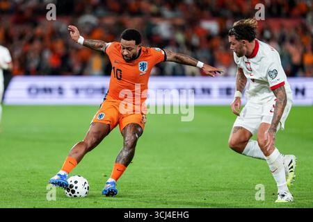 Rotterdam, pays-Bas. 04th Sep, 2025. Rotterdam - Memphis Depay des pays-Bas lors de la ronde européenne des qualifications Journée 5 2025/2026. Le match se déroule entre les pays-Bas et la Pologne au Stadion Feijenoord de Kuip le 4 septembre 2025 à Rotterdam, aux pays-Bas. Crédit : Box to Box Pictures/Alamy Live News Banque D'Images
