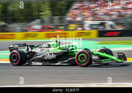 Gabriel Bortoleto (BRA) au volant de Stake F1 Team Kick Sauber lors des essais libres du GP de F1 d'Italie sur le circuit de Monza le 5 septembre 2025 à Monza, Italie. Banque D'Images