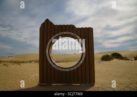Mountain-to-Sea Trail Eastern Terminus, Jockey's Ridge State Park, Caroline du Nord. ÉTATS-UNIS Banque D'Images