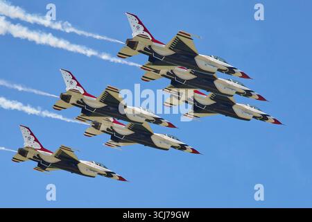 2025 Cleveland Air Show. Thunderbirds de l'US Air Force Banque D'Images