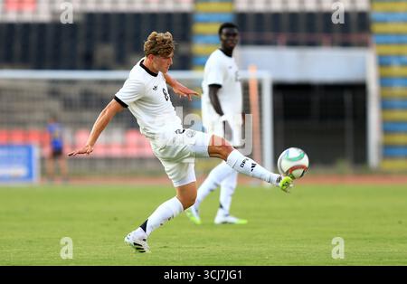 Elbasan, Albanie. 05th Sep, 2025. Football, U21 hommes : matches internationaux, Albanie - Allemagne : Aljoscha Kemlein contrôle le ballon. Crédit : Nderim Kaceli/dpa/Alamy Live News Banque D'Images