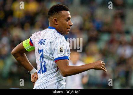 Wroclaw, Pologne. 05th Sep, 2025. Kylian Mbappe, de France, lors du match de qualification du Groupe d de la Coupe du monde de la FIFA 2026 opposant l'Ukraine et la France à la Tarczynski Arena à Wroclaw, Pologne, le 5 septembre 2025 (photo Andrew SURMA/ crédit : Sipa USA/Alamy Live News Banque D'Images