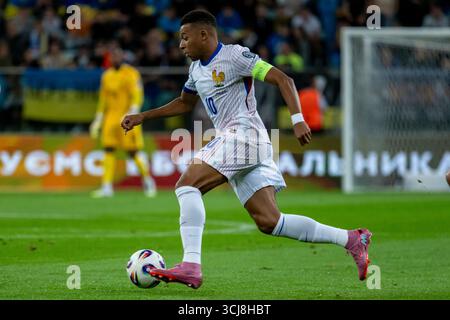 Wroclaw, Pologne. 05th Sep, 2025. Kylian Mbappe, de France, lors du match de qualification du Groupe d de la Coupe du monde de la FIFA 2026 opposant l'Ukraine et la France à la Tarczynski Arena à Wroclaw, Pologne, le 5 septembre 2025 (photo Andrew SURMA/ crédit : Sipa USA/Alamy Live News Banque D'Images