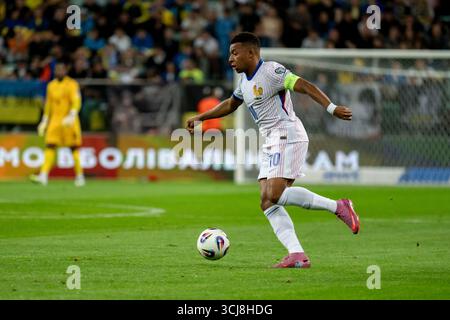 Wroclaw, Pologne. 05th Sep, 2025. Kylian Mbappe, de France, lors du match de qualification du Groupe d de la Coupe du monde de la FIFA 2026 opposant l'Ukraine et la France à la Tarczynski Arena à Wroclaw, Pologne, le 5 septembre 2025 (photo Andrew SURMA/ crédit : Sipa USA/Alamy Live News Banque D'Images