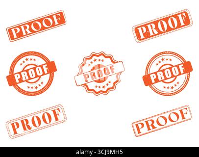 Une collection de tampons et de joints en caoutchouc d'épreuve Illustration de Vecteur