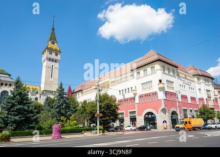 Palais de la culture (roumain : Palatul Culturii), un édifice situé dans le centre de Târgu Mureș, Transylvanie, Roumanie. Banque D'Images