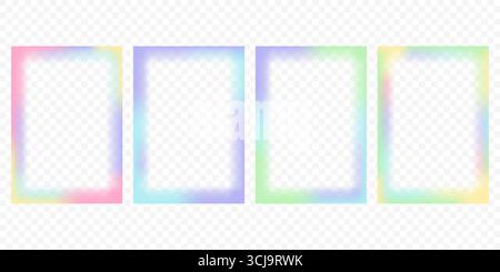 Cadre dégradé abstrait. Bordure floue de vecteur mignon. Modèle de luminance vectorielle. Elément décoratif pastel lumineux au néon girly pour affiche. Réglage minimal Y2K Illustration de Vecteur