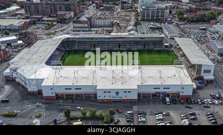 Warrington, Royaume-Uni. 06 septembre 2025. Une vue aérienne générale du stade Halliwell Jones lors du match Betfred Super League Round 25 Warrington Wolves vs Leigh Leopards au stade Halliwell Jones, Warrington, Royaume-Uni, le 6 septembre 2025 (photo par Mark Cosgrove/News images) à Warrington, Royaume-Uni, le 6 septembre 2025. (Photo de Mark Cosgrove/News images/SIPA USA) crédit : SIPA USA/Alamy Live News Banque D'Images