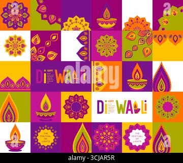 Design traditionnel Diwali coloré Illustration de Vecteur