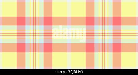 Motif écossais vif et joyeux dans des jaunes pastel, des oranges, des roses et des bleus. Parfait pour les arrière-plans, les textiles et les dessins nécessitant un rafraîchissement doux Illustration de Vecteur