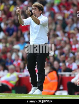 North London, Royaume-Uni. 06 septembre 2025. North London, Angleterre, 06 septembre 2025 : entraîneur-chef des lionnes de Londres Jocelyn Precheur lors du match de Super League des Barclays Womens entre Arsenal et les lionnes de Londres à l'Emirates Stadium dans le nord de Londres, en Angleterre. (Photo de Jay Patel/Sports Press photo/SPP) crédit : SPP Sport Press photo. /Alamy Live News Banque D'Images