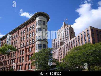 Immeubles de bureaux historiques dans le centre-ville de Syracuse, État de New York Banque D'Images