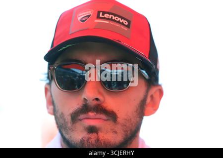 Sabadell, Barcelone, Espagne. 6 septembre 2025. Montmelo Espagne 06 septembre 2025 Francesco Bagnaia (63 IT Ducati) regarde lors de la course de sprint au Grand Prix MotoGP de Catalogne 2025 à Montmelo Espagne le 06 septembre 2025 (crédit image : © Xavi Urgeles/ZUMA Press Wire) USAGE ÉDITORIAL SEULEMENT ! Non destiné à UN USAGE commercial ! Crédit : ZUMA Press, Inc/Alamy Live News Banque D'Images