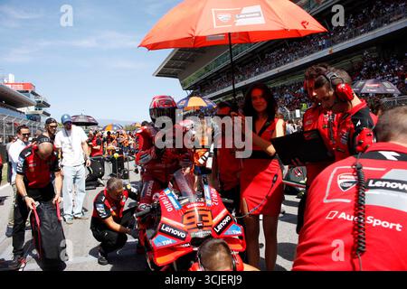 Sabadell, Barcelone, Espagne. 6 septembre 2025. Montmelo Espagne 06 septembre 2025 Marc Marquez (93 ESP Ducati) regarde lors de la course de sprint au Grand Prix MotoGP de Catalogne 2025 à Montmelo Espagne le 06 septembre 2025 (crédit image : © Xavi Urgeles/ZUMA Press Wire) USAGE ÉDITORIAL SEULEMENT ! Non destiné à UN USAGE commercial ! Crédit : ZUMA Press, Inc/Alamy Live News Banque D'Images