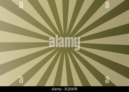 Évoquez une esthétique rétro avec cet élégant fond de soleil abstrait dans des tons vert olive apaisants. Cette illustration vectorielle présente une rafale dynamique Illustration de Vecteur