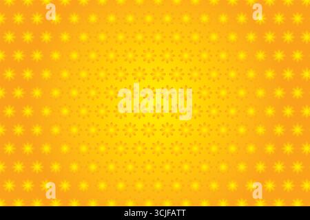 Cette image présente un motif sans couture de fleurs jaunes stylisées avec un effet dégradé subtil, créant un visuel vibrant et joyeux. Illustration de Vecteur