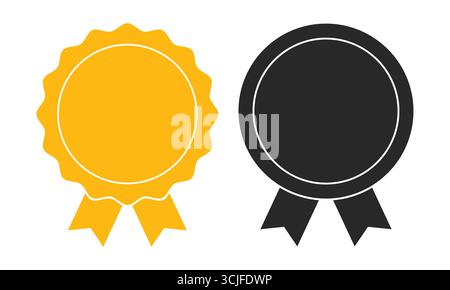 Badge de ruban de récompense vierge en or et noir. Illustration vectorielle Illustration de Vecteur