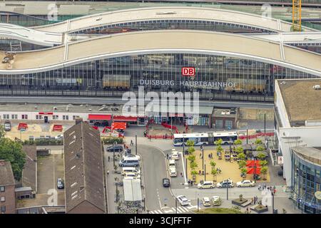 Vue aérienne, gare centrale Hbf Deutsche Bahn AG, grand chantier gare centrale, halle et parvis est, vue centre-ville, ville Banque D'Images