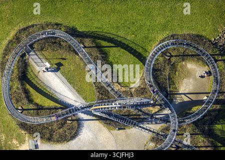 Vue aérienne, Tigre et tortue - Magic Mountain Sight, Heinrich-Hildebrand-Hoehe, grande sculpture et œuvre d'art de Heike Mutter et Ulrich Genth, Wan Banque D'Images