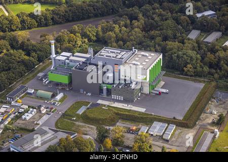 Vue aérienne, DHE Dinslakener Holz- Energiezentrum GmbH, Averbruch, Dinslaken, région de la Ruhr, Rhénanie du Nord-Westphalie, Allemagne, usine, architecture, région, t Banque D'Images