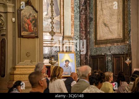Milan, Italie. 07 septembre 2025. Milano, 7 agosto, Chiesa Parrocchiale di Santa Maria Segreta in occasione della santificazione di Carlo Acurtis crédit : LaPresse/Alamy Live News Banque D'Images