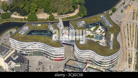 Vue aérienne, centre commercial Koe-Bogen, chantier avec grue, Schadowstrasse, centre-ville, Duesseldorf, Rhénanie, Rhénanie-du-Nord-nous Banque D'Images