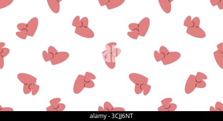 Motif coeur de dessin animé rose sans couture. Icônes de coeur souriant mignon dans le style de bande dessinée. Motif rose sans couture sur fond clair. Illustration de Vecteur
