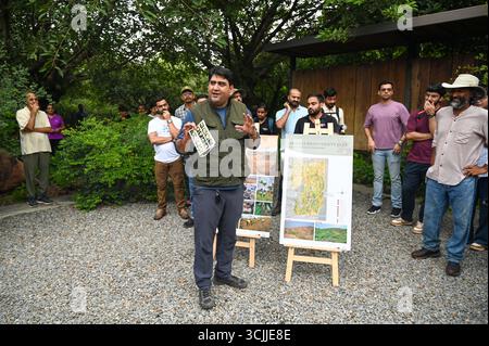 Gurugram, Inde. 07 septembre 2025. GURUGRAM, INDE - 7 SEPTEMBRE : les membres du Wildlife Photographers collective of India (WPCI) ont été organisés une marche des papillons et des papillons de nuit à l'occasion du mois des papillons au parc de biodiversité d'Aravali, le 7 septembre 2025 à Gurugram, en Inde. (Photo de Parveen Kumar/Hindustan Times/Sipa USA ) crédit : Sipa USA/Alamy Live News Banque D'Images