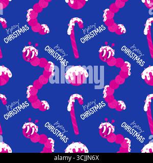 Chenilles de Noël pour enfants modèle sans couture vers pour tissus et textiles et emballages et linge de maison et papier d'emballage d'hiver Banque D'Images