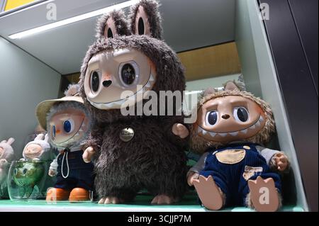 LABUBU à Shenzhen les produits LABUBU s'affichent à la boutique POP MART dans le centre commercial le 7 septembre 2025 à Shenzhen, en Chine. Photo de Kobe Li/Nexpher images Guangdong Banque D'Images