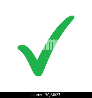 Symbole de coche verte sur fond blanc Illustration de Vecteur
