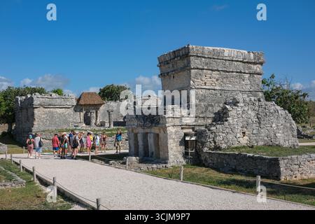 Tulum, Mexique - 19 mai 2025 : site archéologique de Tulum à Quintana Roo, Mexique. Banque D'Images