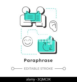 Paraphrasez l'icône de concept linéaire moderne Illustration de Vecteur