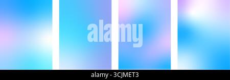 Ensemble de fonds de dégradés pastel. Textures douces verticales du ciel d'hiver. Imprimés abstraits beauté de Noël. Verso d'affiches de gradation multicolore minimale Illustration de Vecteur