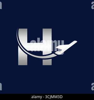 Conception de logo de voyage avec lettre h de qualité supérieure Illustration de Vecteur