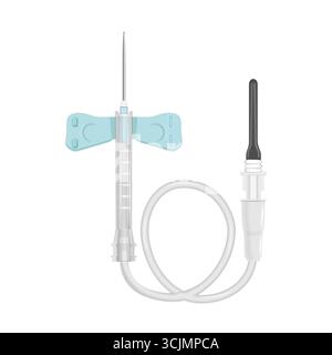 Cette illustration montre le dispositif de prélèvement sanguin papillon Banque D'Images