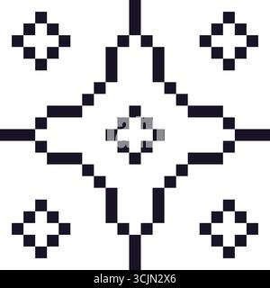 Pixel art star. 8 bits scintillants. Icône de feu d'artifice dans le style rétro des années 90. Flocon de neige scintillant de l'an 2000. Illustration vectorielle. Illustration de Vecteur