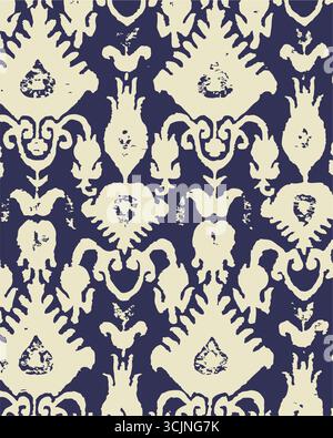 Ethnie abstraite ikat compris Modèle sans couture dans tribal, broderie folklorique et style mexicain. Imprimé décoratif d'art géométrique aztèque. Conception pour tapis, wallpa Illustration de Vecteur