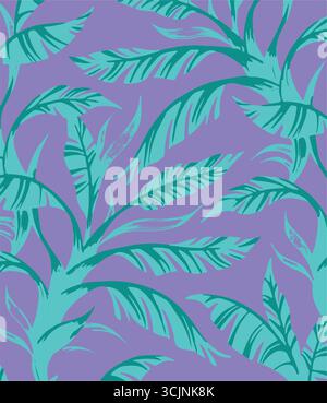 Modèle sans couture créatif abstrait avec des plantes tropicales et un fond artistique, ethnique, feuilles, feuille, modèle sans couture Illustration de Vecteur