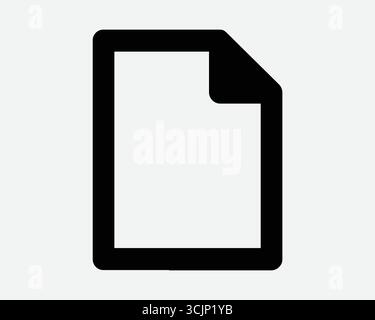 Fichier document ligne icône document ordinateur dossier documents Organisation Contrat contour forme Noir symbole Bureau formulaire Web Enregistrer Note bloc-notes Illustration de Vecteur