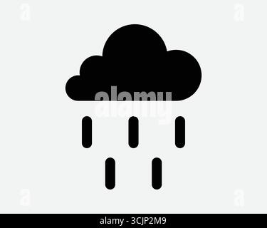 Icône nuage de pluie. Symbole de signe de prévision de la saison des pluies. Temps de tempête de mousson avec gouttes d'eau de pluie tombant. Douche arrosage arrosage arrosage gouttelettes goutte à goutte Illustration de Vecteur