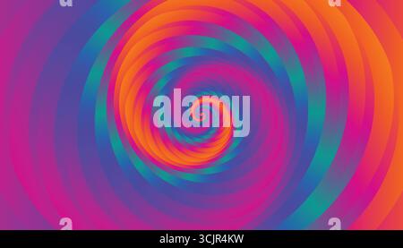 Design en spirale abstrait vibrant ou en spirale avec dégradés de couleurs. Illustration de Vecteur