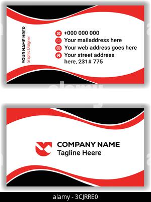 Modèle minimaliste de carte de visite d'entreprise conception vectorielle propre et professionnelle Illustration de Vecteur