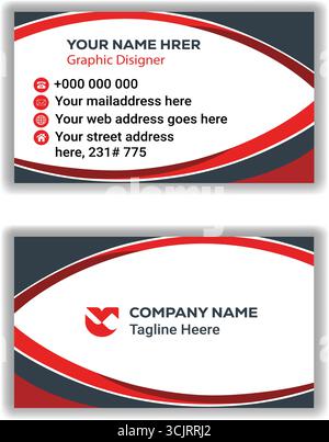Vecteur de modèle de marque d'entreprise propre professionnel de conception de carte de visite Illustration de Vecteur