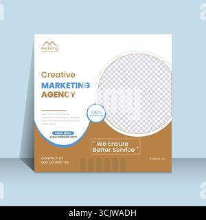Modèle de publication sur les médias sociaux de l'agence de marketing créatif Illustration de Vecteur