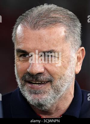Dossier photo du 21/05/25 de Ange Postecoglou. Nottingham Forest devrait nommer l'ancien patron de Tottenham Ange Postecoglou pour remplacer Nuno Espirito Santo. Nuno a été limogé lundi soir suite à une rupture de sa relation avec le propriétaire Evangelos Marinakis. Date d'émission : mardi 9 septembre 2025. Banque D'Images