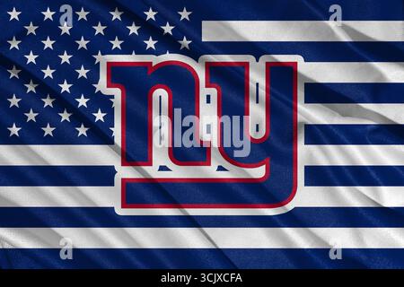 Pringsewu, Lampung ; 9 septembre 2025 ; le logo des Giants de New York est membre de la National Football Conference East. NFL États-Unis. Banque D'Images