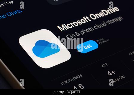 Application Microsoft OneDrive Banque D'Images