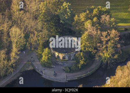 Vue aérienne, parc mémorial de Wittringen, au château, Gladbeck, région de la Ruhr, Rhénanie-du-Nord-Westphalie, Allemagne, mémorial, Wittringen, parc commémoratif, castl Banque D'Images